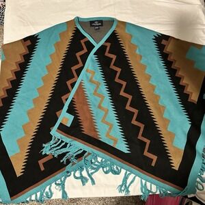 Lucchese Rare poncho lightweight Peruvian poncho Cape OS 100% Alpaca Retired